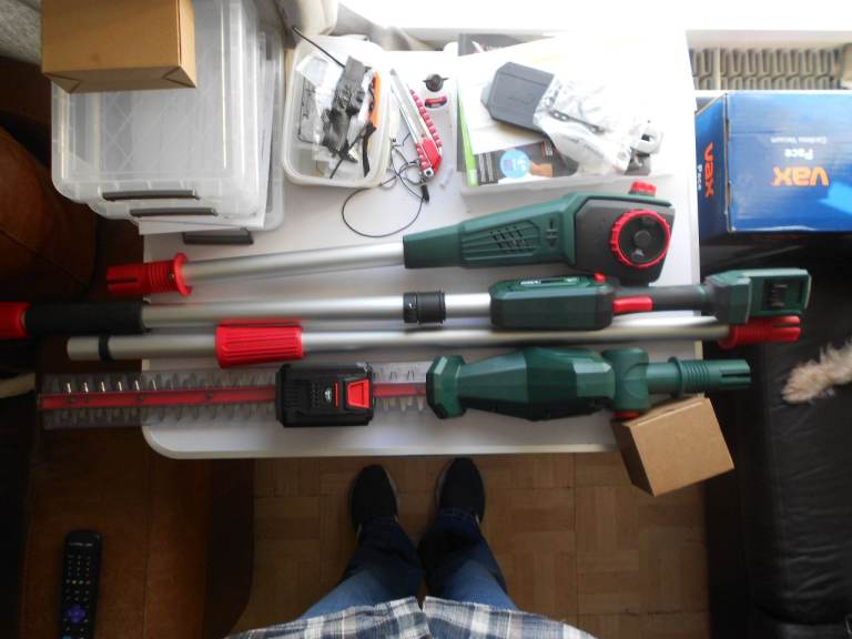 image for Cordless Hedge Trimmer with Pruner Chain Saw