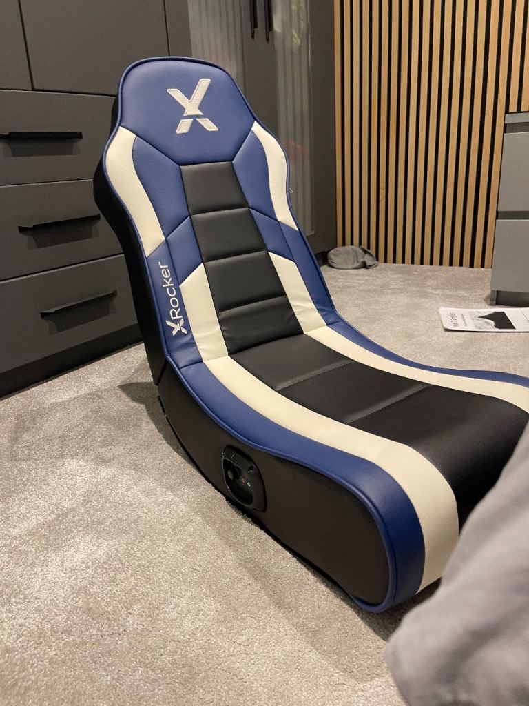 X Rocker Gaming Chair - Blue and Black, Good Condition