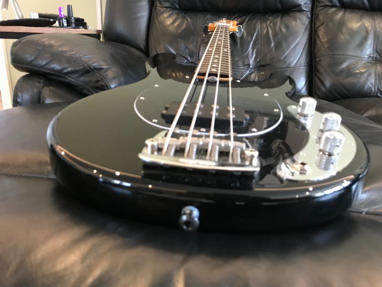 Musicman Classic StingRay 2 EQ 4 string bass guitar. Black Gloss 2014, with MM case - wow!