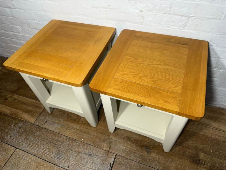 Pair of solid oak lamp tables with free local delivery 