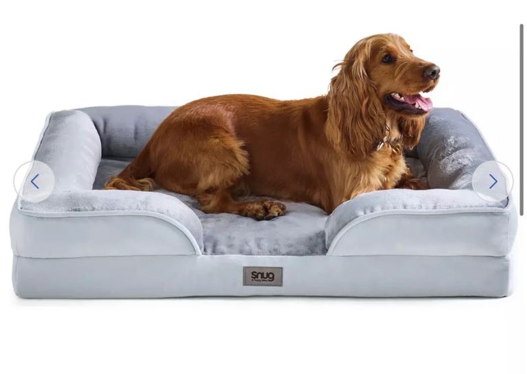 Snug orthopedic grey dog bed 