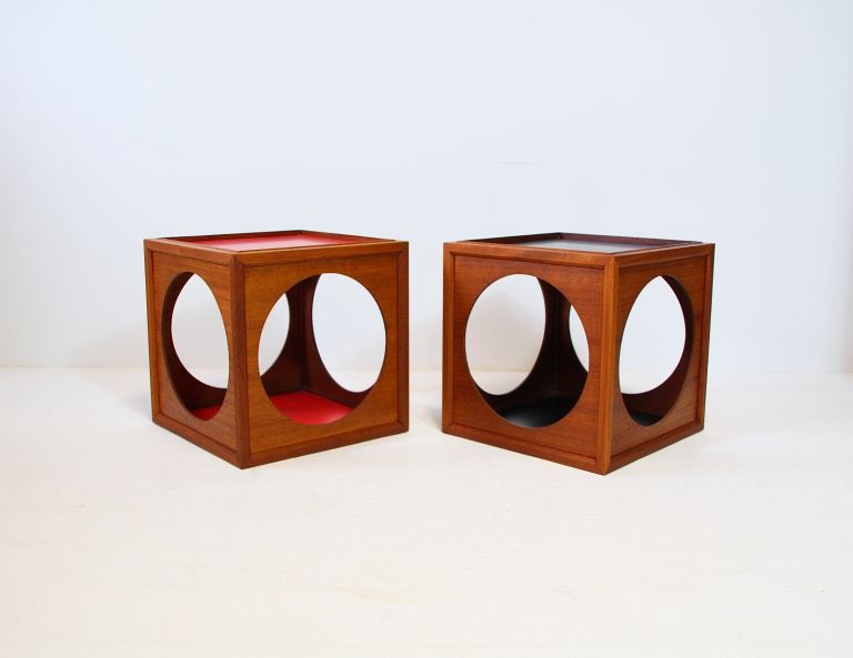 Vintage Mid Century Modern Japanese Hako Tables by Yoshiteru Hara - Teak 1967