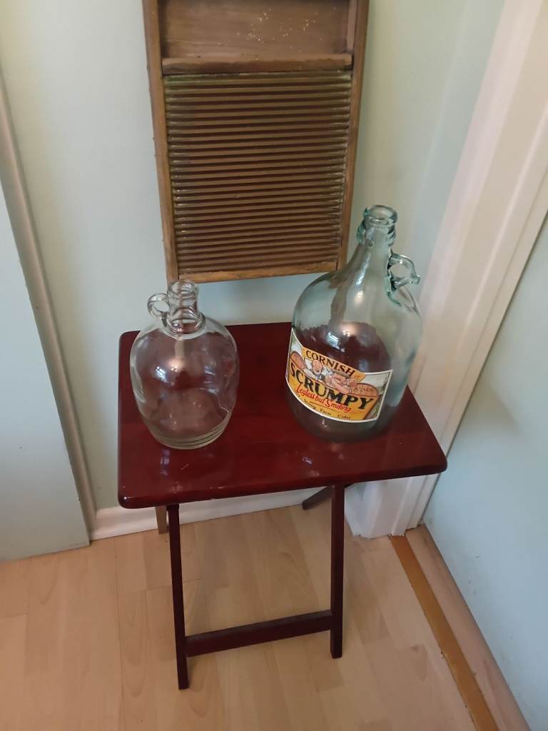 image for Jugband jugs, one large and one smaller, plus a washboard.