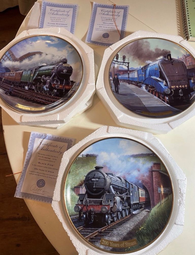 Davenport Mike Jeffries 200 years of steam train plates x 3 