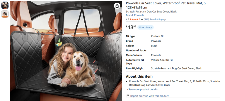 Brand New Sealed Powools Waterproof Pet Car Seat Cover - 50% Off!