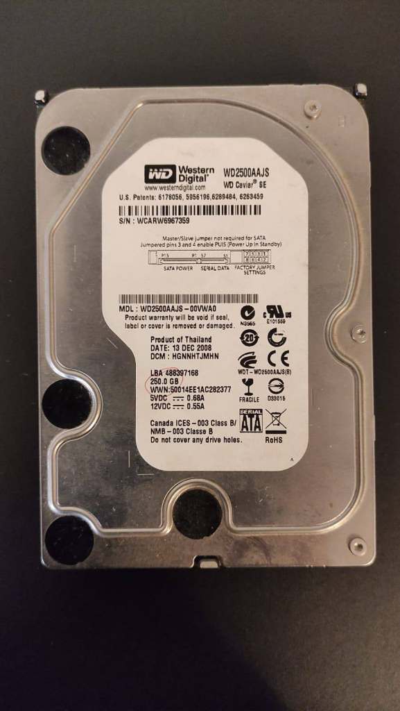 Western Digital Black Caviar 250 GB Hard Disk Drive 