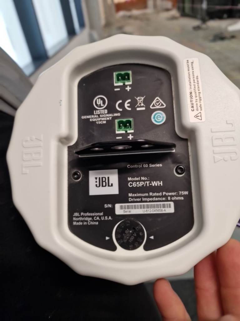 JBL Control 60 Series Pendant Loudspeakers | C65P/T‑WH |  (White) x 10 speakers 