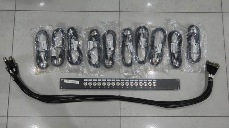 16 Port BNC Patch Panel Professional Video Surveillance Equipment Lot 10 New 6 Used Cables Switch IG