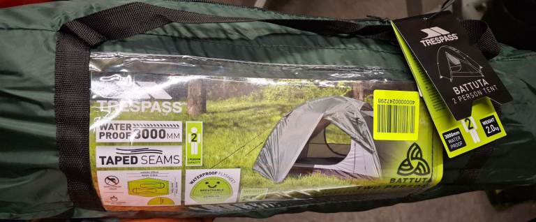 Trespass Battuta 2 Man Backpacking Wild Camping Tent NEW unused - lightweight 3000mm HH