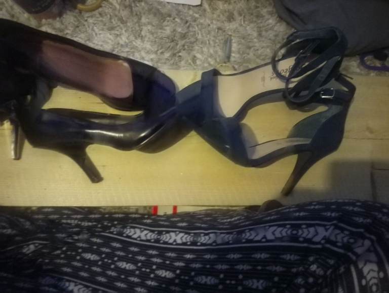 Strappy heals shoes size 6 a couple 6.5