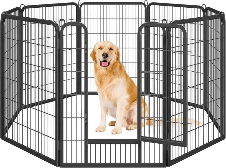 Dog Playpen, 8 Panel Puppy Play Pen Heavy Duty Pet Exercise Fence for Garden/Yard 100cm Height