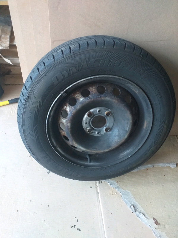 Steel wheel with tyre
