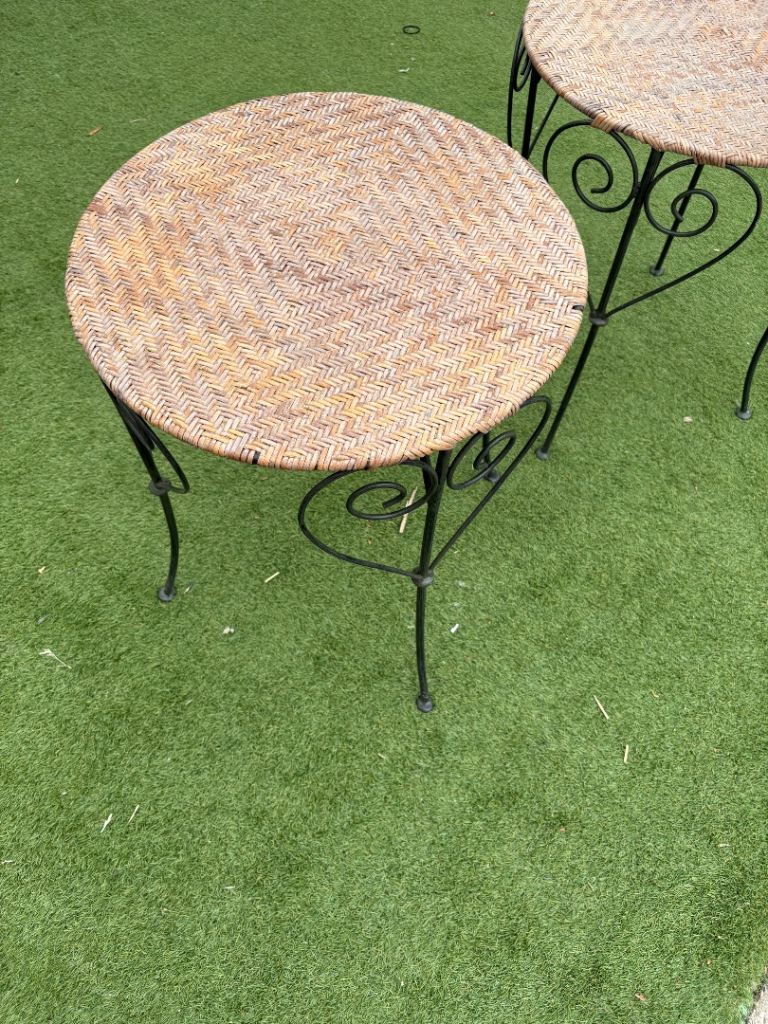 Wrought iron side tables 