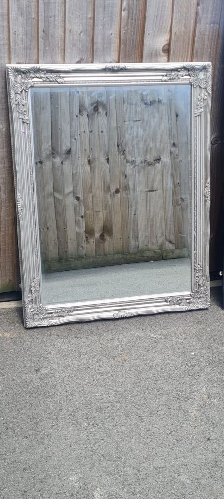 Ornate Silver Mirror – Good Condition