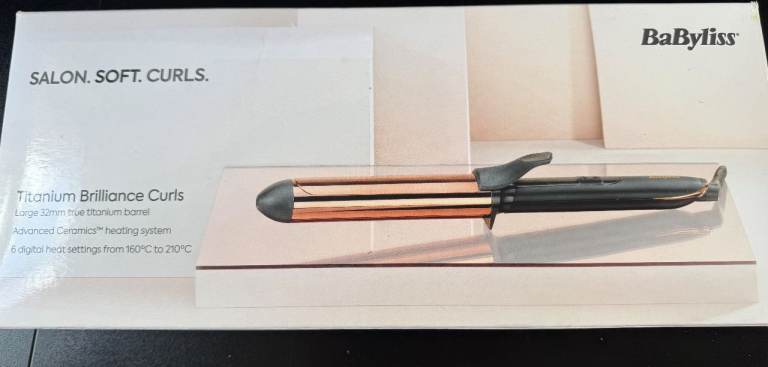 BaByliss Titanium Brilliance Curls Hair Curler - New