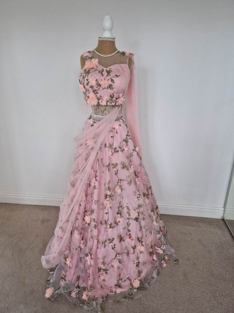 image for Pink Gown dress with matching clutch