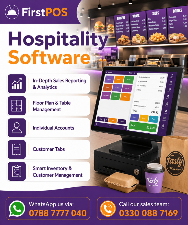 FirstPOS 17" Hospitality EPOS System – Complete Restaurant & Takeaway Management Solution