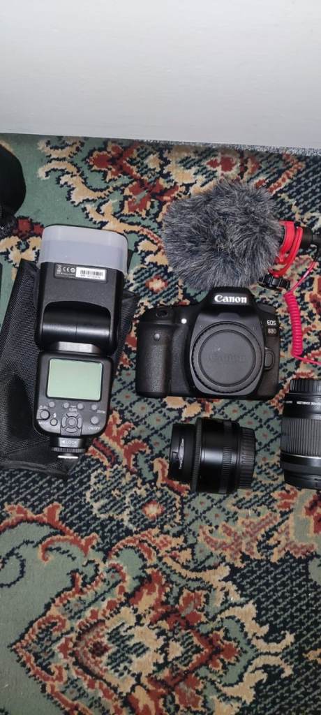Canon 80d full pro kit + 2 lens and more 