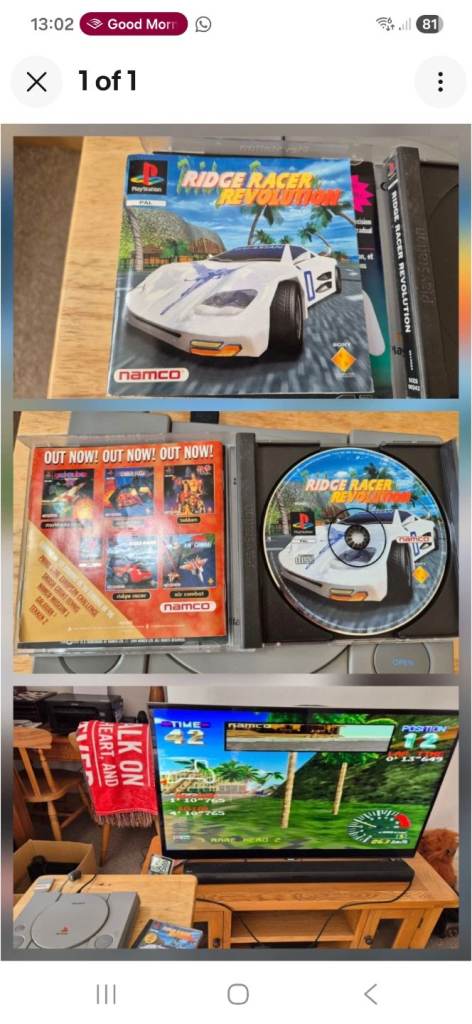 Ridge Racer Revolution (Sony PlayStation 1, 1995) - European Version Ps1 Game cracked case