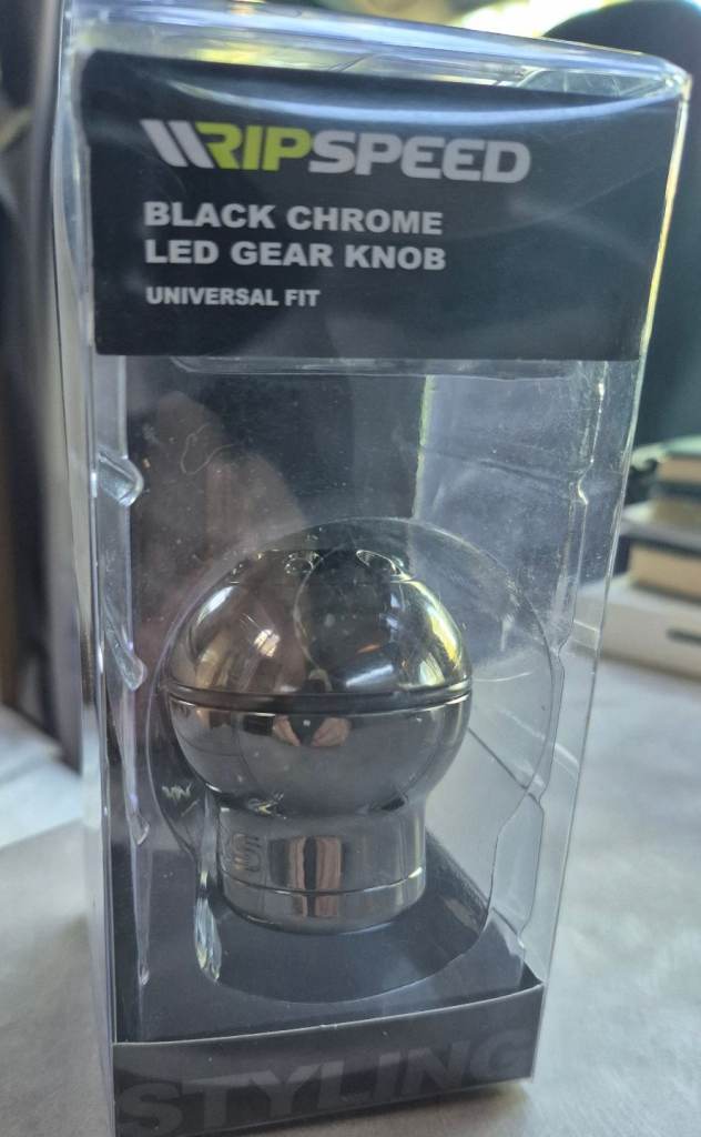 Black Chrome LED Gear Knob Universal Fit 