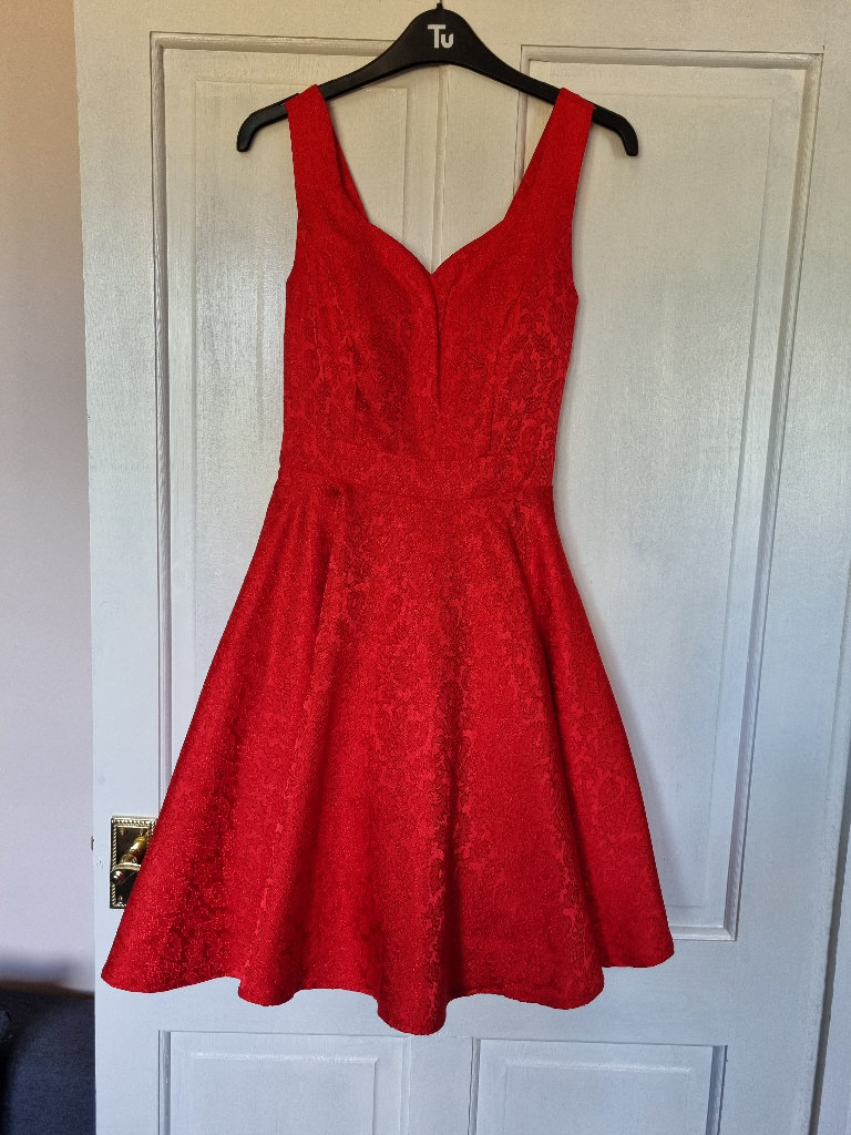 Quiz red skater dress size 8