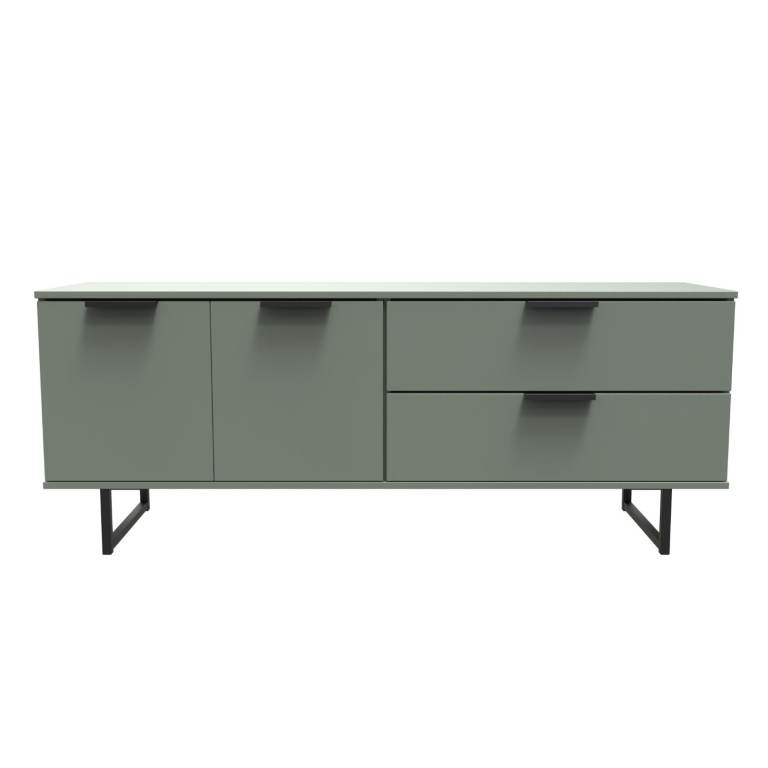 Clearance 2 door 2 drawer TV unit - Reed Green finish