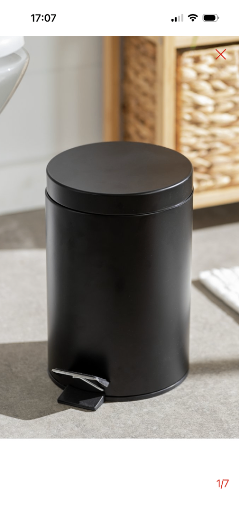 Black Metal Pedal Bin – Brand New
