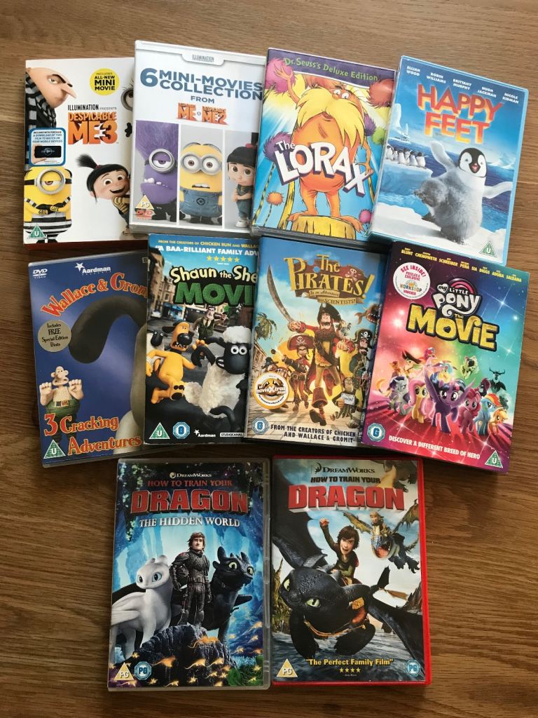 Kids animation DVD bundle inc How to Train your Dragon, Despicable Me etc