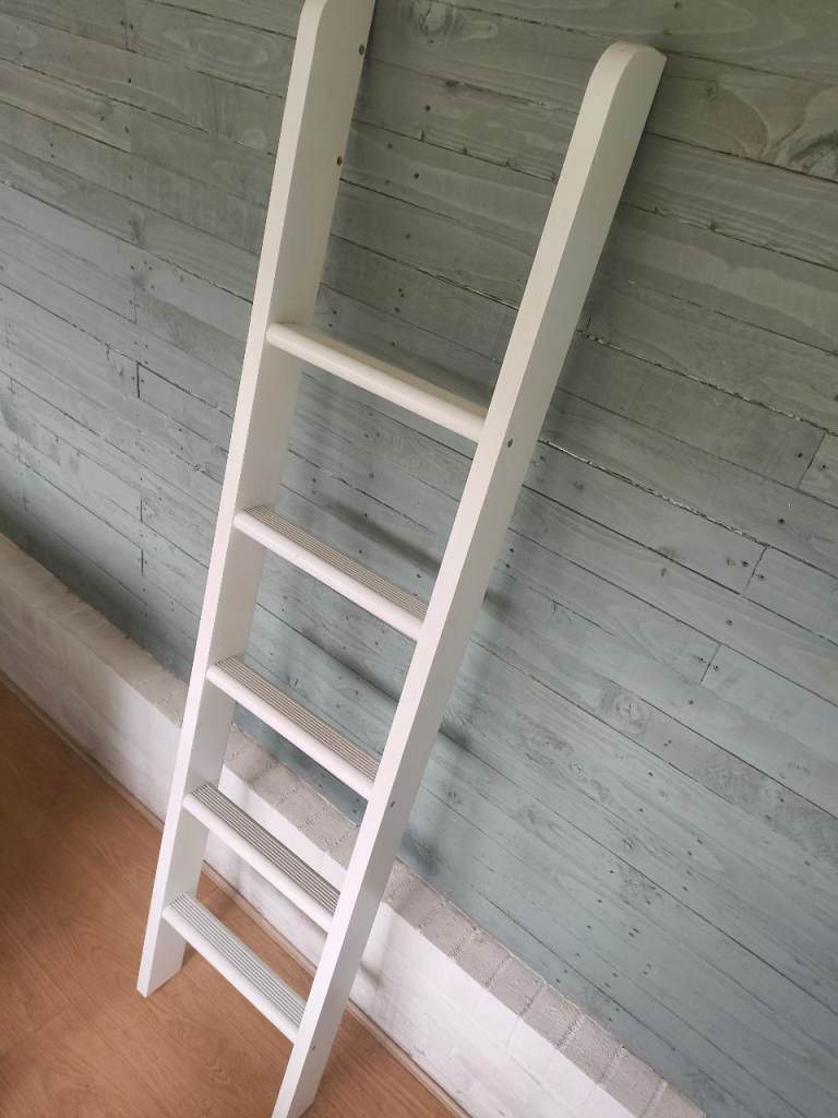 White ladder from bunk bed