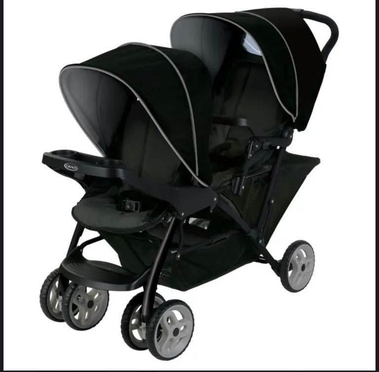 Graco Double Pushchair Twin Stroller - Black, Good Condition