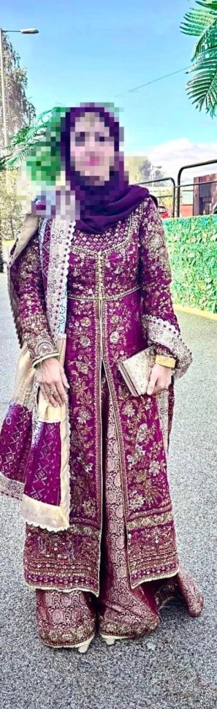 Beautiful Purple Traditional Dress with Gold Embroidery