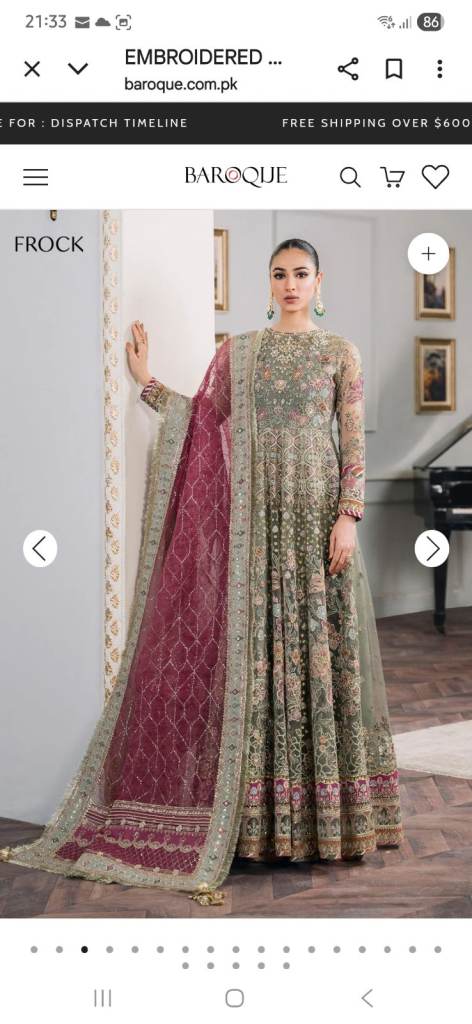 Beautifull Embroidered handwork net body long Maxi designer dress 3 pieces,Size M/L,Wore only 3 hour