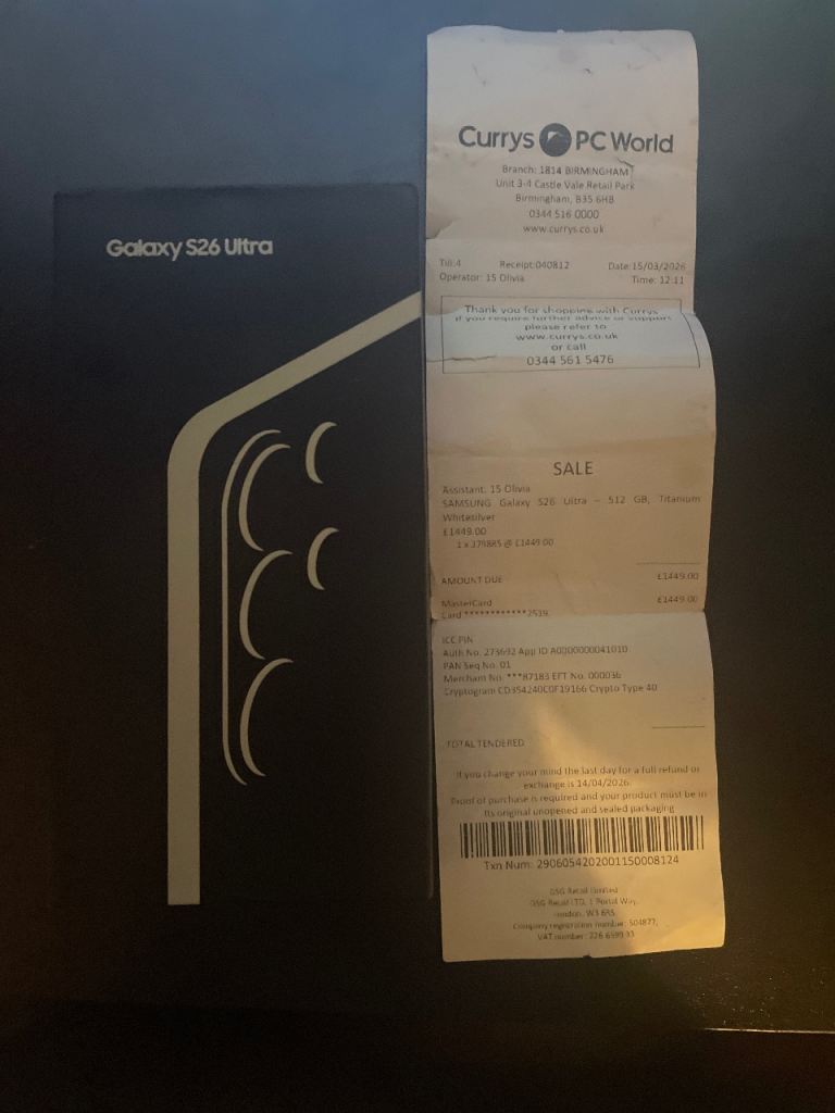 Samsung Galaxy S26 Ultra 512gb – Brand New in Box