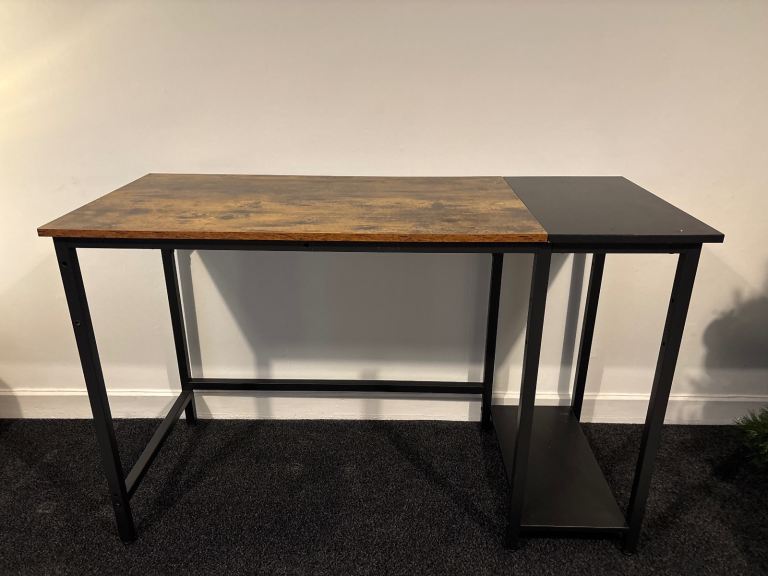 Black and oak wood desk 