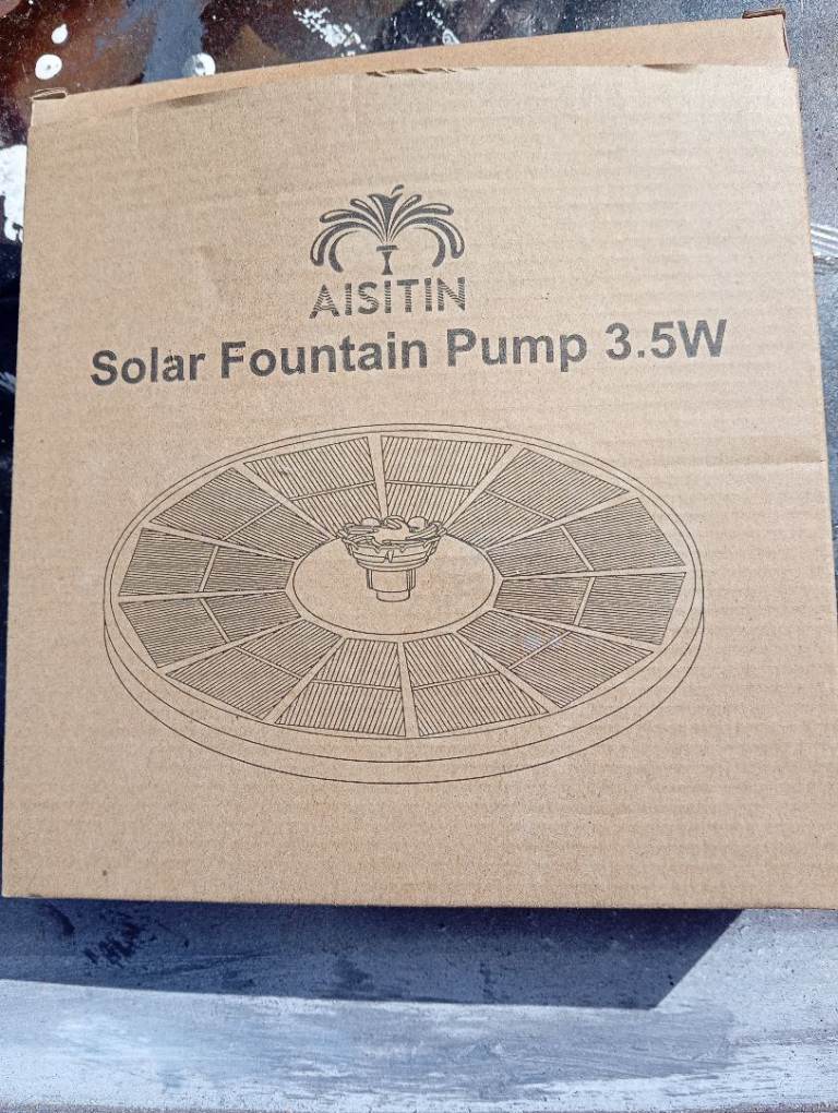 AISITIN Solar Fountain Pump 3.5W - Brand New in Box