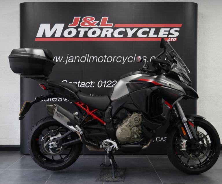 Ducati Multistrada V4 S Grand Tour. Akrapovic end can. Full service history.
