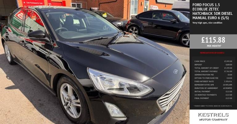 2018 Ford Focus 1.5 EcoBlue Zetec Hatchback 5dr Diesel Manual Euro 6 (s/s) (120 ps) Hatchback Die...