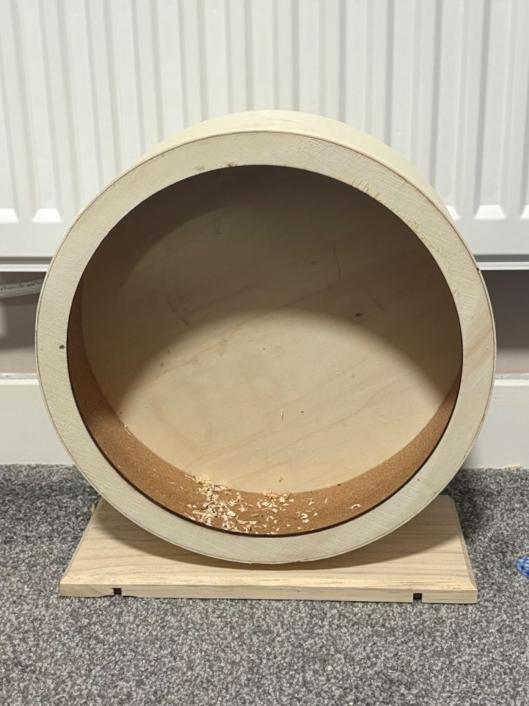 wooden hamster wheel