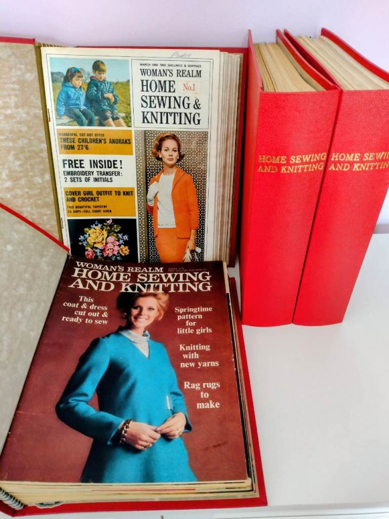 4 Vintage Binders of Home Sewing & Knitting Magazines. See the details!