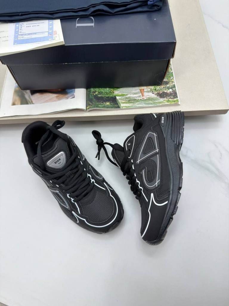 New Dior B22 Trainers - White with Neon Green Accents