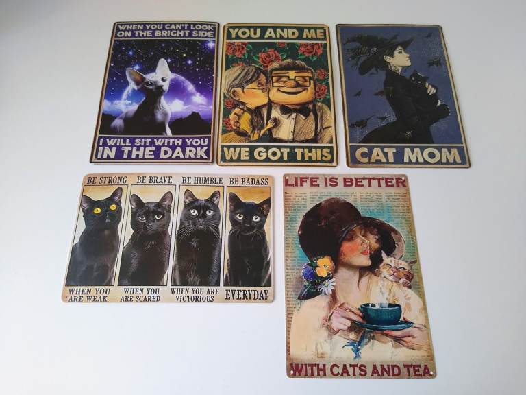 5 Vintage Metal Wall Art Sign 8x12 inch