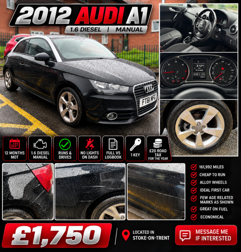 Audi, A1, Hatchback, 2012, Manual, 1598 (cc), 3 doors