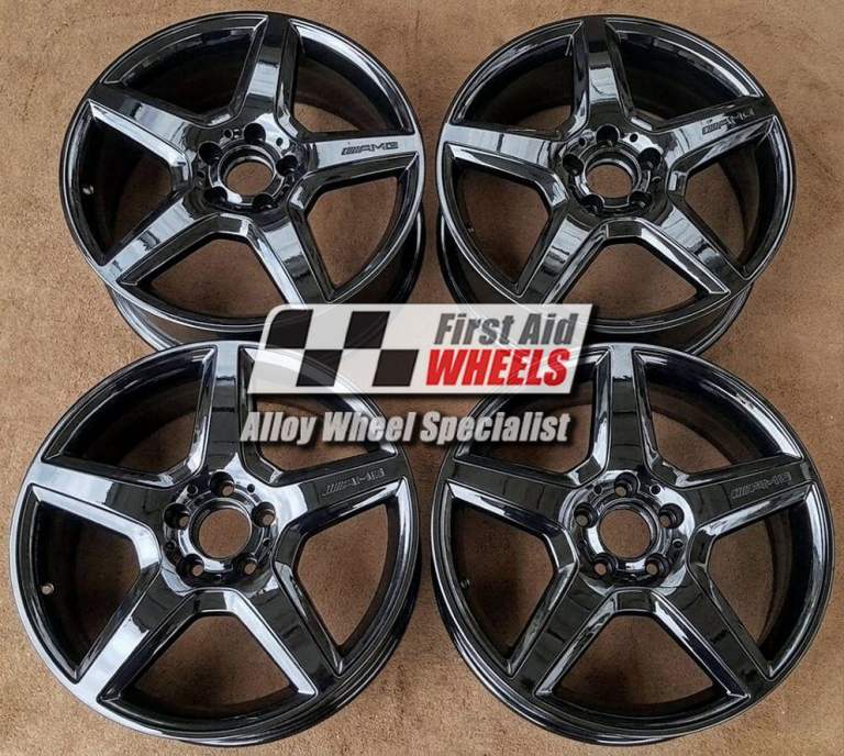 MERCEDES A B CLASS SET 4X 18'' GENUINE AMG III GLOSS BLACK ALLOY WHEELS S277BG4