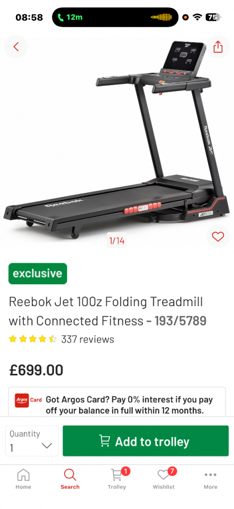 Reebok running machine