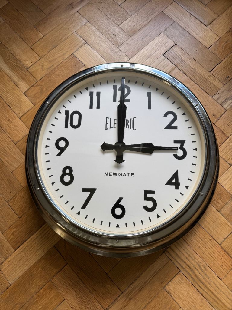 Giant Newgate ‘Electric’ Wall Clock - Stainless Steel 
