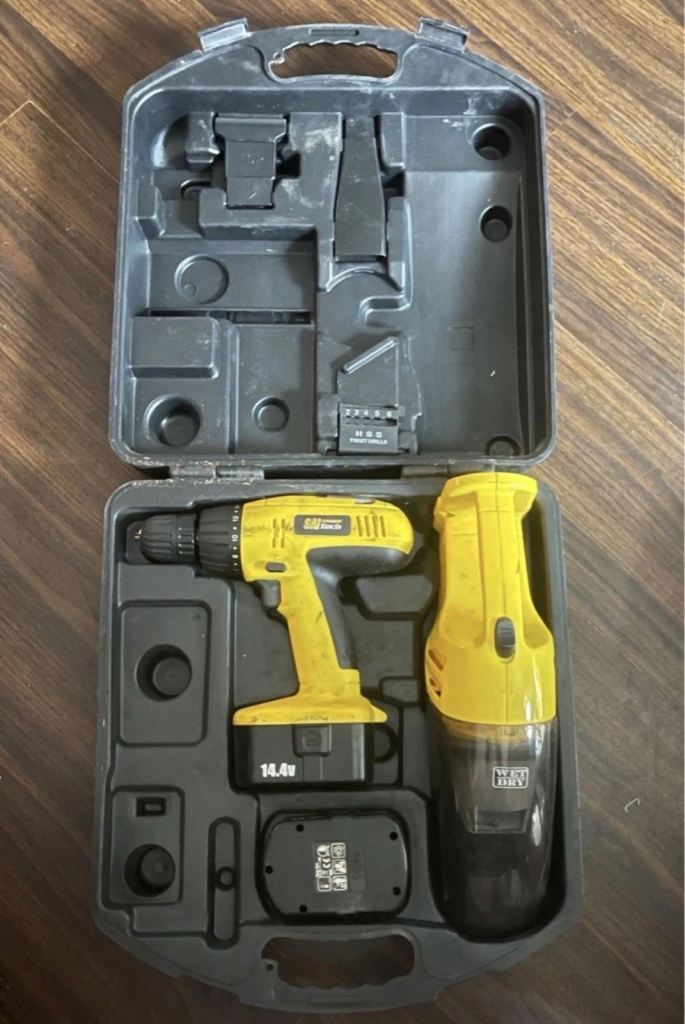 SAI TECH Battery Cordless Drill with Handheld Wet and Dry Cleaner
