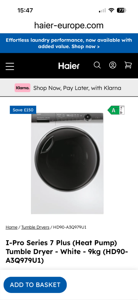 I-Pro Series 7 Plus Tumble Dryer