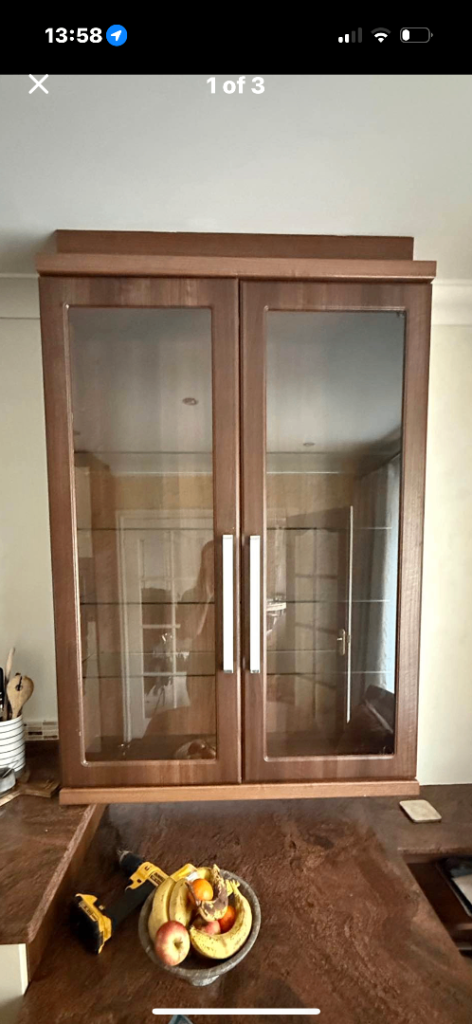 Antique solid wall cabinet 