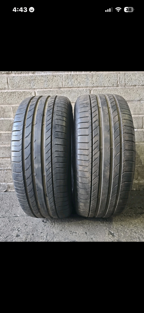 2 x CONTINENTAL 255 55 18 (109H) TYRES CONTISPORT  RUNFLAT XL 2555518