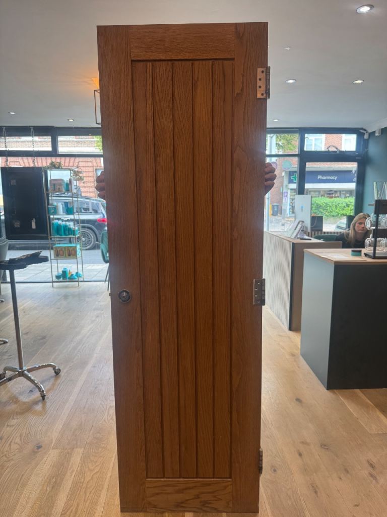 X3 Solid Oak Internal Door 60cm x 196cm – Good Condition